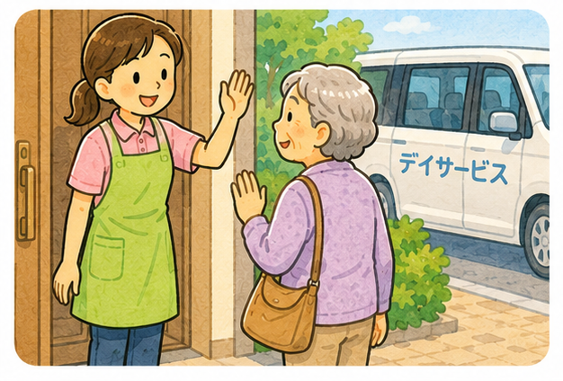 デイサービスの送り出し